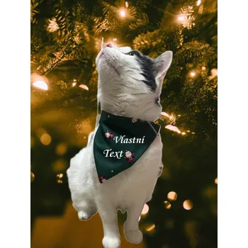 Obleček pro psa Vánoční bavlněný šátek s potiskem Velikost: XS, Vzor: 3, Barva: vánoční zelená