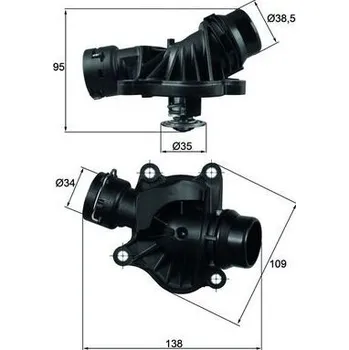 Těsnění motoru Termostat, chladivo MAHLE TI 234 88