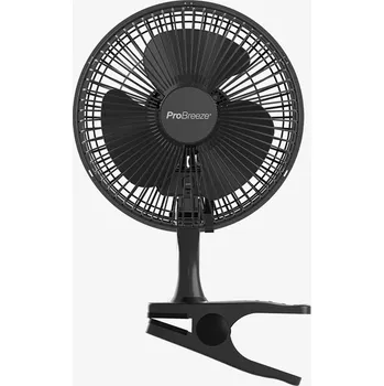 Domácí ventilátor ProBreeze 15cm připínací ventilátor, Ultra tichý a vysoký výkon, černá