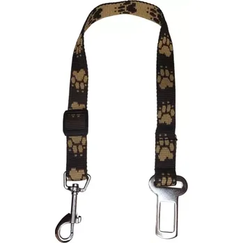 Vodítko pro psa Palkar bezpečnostní pás do auta pro středně velké psy 55 cm x 20 mm hnědá s tlapkami