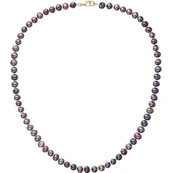 Náhrdelník Evolution Group s.r.o. Perlový náhrdelník z říčních perel se zapínáním ze 14 karátového zlata 922001.3 dk.peacock Záponky: Zlatá 9260A