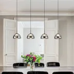 Fabas Luce Závěsné svítidlo Lucille LED, 4 světla, kouřově šedá, CCT, stmívač černá, kouřově šedá 4 x 7 W LED - Doprava zdarma