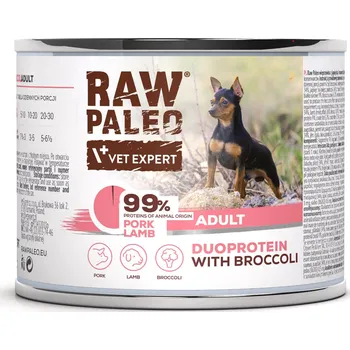 Krmivo pro psa RAW PALEO PORK&LAMB ADULT CAN - Mokré krmivo pro dospělé psy vepřové a jehněčí Balení.: 200 g