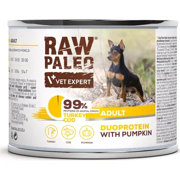 Krmivo pro psa RAW PALEO TURKEY&COD ADULT CAN - Mokré krmivo pro dospělé psy krůtí a treska Balení.: 200 g
