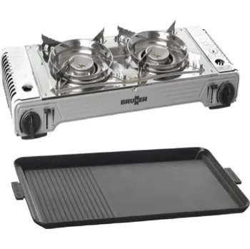 Turistický vařič Brunner Plynový vařič s grilovací deskou Devil Double Grill