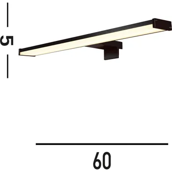 Lampička Searchlight Kos LED zrcadlové světlo, šířka 60 cm, černý hliník IP44 černá, bílá - Doprava zdarma