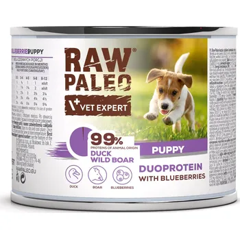 Krmivo pro psa RAW PALEO DUCK&BOAR PUPPY CAN - Mokré krmivo pro štěňata kachní a divočák Balení.: 200 g