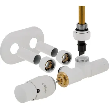 Hlavice pro radiátor Hydronix kompletní připojovací sada jednobodová UNICO ventilů termostatická, rohová Barva připojovací sady: Bílá, Varianta: Levá, Spojka připojovací sady: Cu 15x1mm