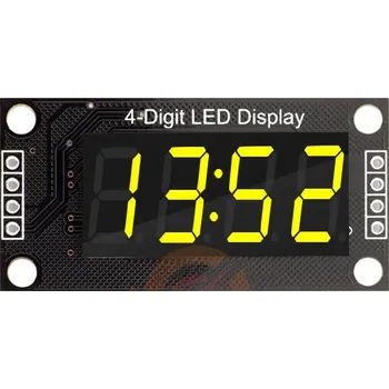 Elektronická stavebnice LaskaKit_cz Hodinový displej 0.36" TM1637 Žlutá