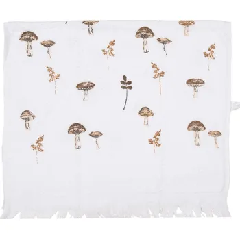 Utěrka Bílý kuchyňský froté ručník s houbičkami Little Forest Jewels - 40*66 cm