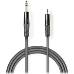 NEDIS stereo audio kabel/ 6,35 mm zástrčka - 3,5 mm zástrčka/ šedý/ 1,5m COTH23205GY15
