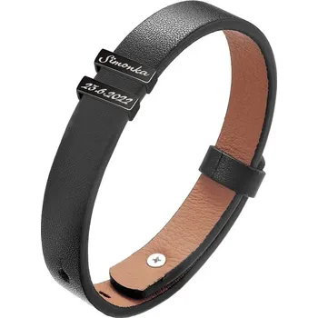 Náramek Šperky4U Personalizovaný pánský kožený náramek - OPA225
