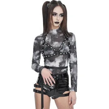 Dámské tričko tričko gothic and punk dámské - Punk tie-dyed - DEVIL FASHION - TT266 - 3XL