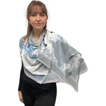 Šátek Dámský šátek 90 x 175 cm Barevný svět 23-05 šedý
