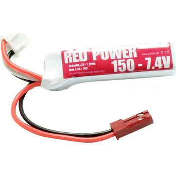 RC vybavení Red Power 17031 akupack Li-Pol (modelářství), 7.4 V, 150 mAh, Softcase, JST
