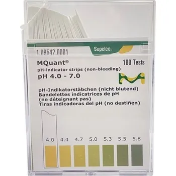 Diagnostický test pH indikátorové proužky MQuant "nekrvácející", speciální indikátor pH 4.0.-7.0, 100 ks