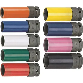 Nástrčné hlavice 1/2", s krytkou na ALU, pro rázové utahováky, 15-27mm - JONNESWAY, Velikost: 17 mm