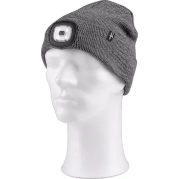 Čepice Čepice zimní šedá, TYNAN s LED světlem