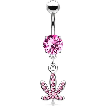 Piercing Šperky4U Piercing do pupíku - list marihuany - WP01130-P
