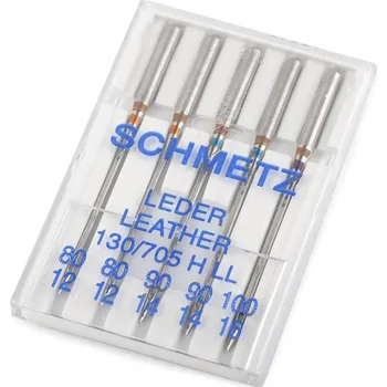 Strojové jehly na kůži sdružené 80; 90; 100 Schmetz - nikl