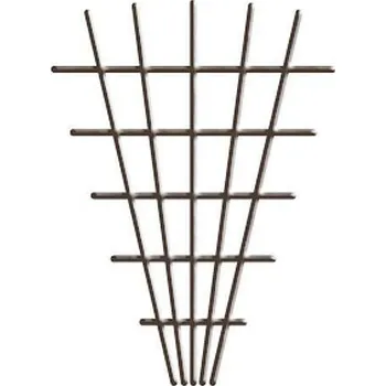 Mřížka V-tvar, 145x5x75 cm, 4 / 4,7 mm, hnědá, zahradnická