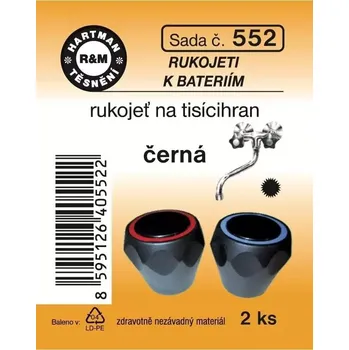 Vodovodní baterie HARTMAN Těsnění rukojeti k baterii plastové, tisícihran, černá č. 552