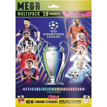 Karetní hra Topps Champions League 2025 Mega Multipack - 10+1 balíčků samolepek