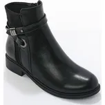 Kotníkové kozačky se zipem a sponou černá 38