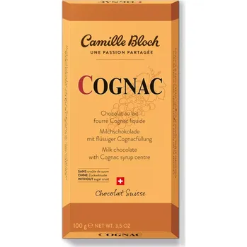 Cukrovinka Čokoláda Camille Bloch 100g mléčná COGNAC (Švýcarská mléčná čokoláda s koňakovým sirupem)