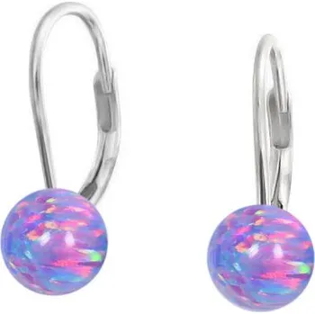 Náušnice NUBIS® Stříbrné opálové náušnice - 6 mm - NBP35-OP38