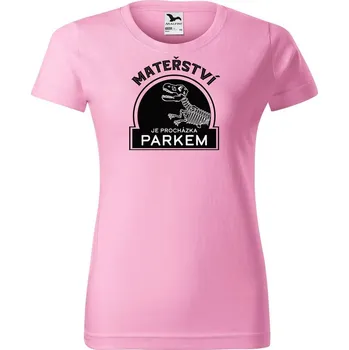 DOBRÝ TRIKO Dámské tričko s potiskem Mateřství je procházka parkem Barva: Růžová, Velikost: 2XL
