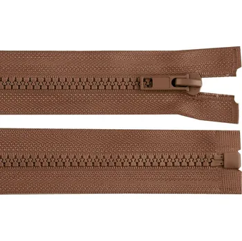 Zip Kostěný zip šíře 5 mm délka 55 cm (bundový) - 299 hnědá
