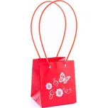 Taška na květináč s potiskem 15 x 13 cm Červená