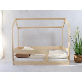 Dětská postel ELIS DESIGN Postel domeček Basic se zábradlím - nízká rozměr lůžka: 70 x 140 cm