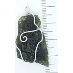 Přírodní vltavín ve stříbře , stříbrný přívěsek, 5,79 g