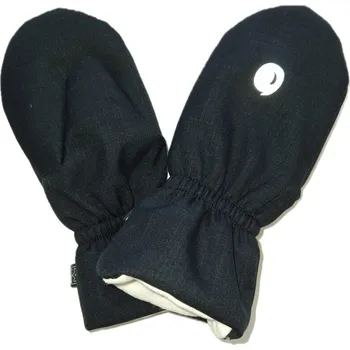 Rukavice Dětské softshellové rukavice s reflexním postiskem a podšívkou z merina černé Velikost: 2