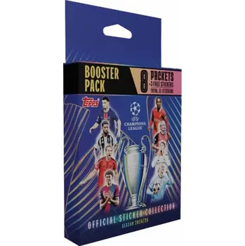 Karetní hra Topps Champions League 2025 Eco Pack - 8 balíčků + 1 mini promo