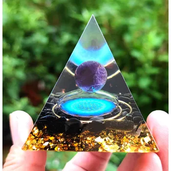 Orgonitová pyramida ametyst a - Květ života