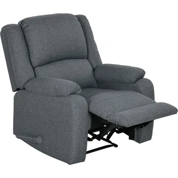 Křeslo Polohovatelné TV křeslo s bočním madlem 90x96x98 cm | tmavě šedé