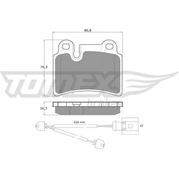 Brzdová destička Sada brzdových destiček, kotoučová brzda TOMEX Brakes 16-21