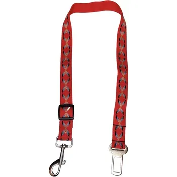 Vodítko pro psa Palkar bezpečnostní pás do auta pro velké psy 65 cm x 25 mm červená s idniánem