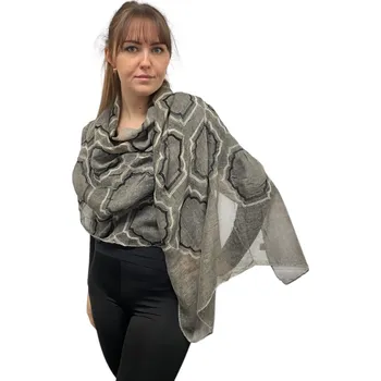 Šátek Dámský šátek 90 x 175 cm Ornaments 23-08 Khaki