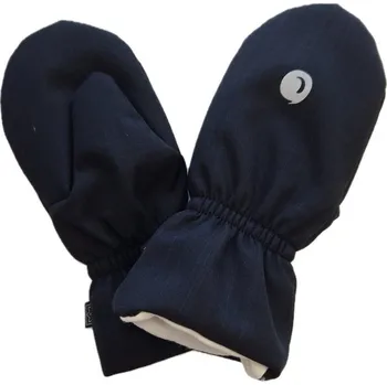 Rukavice Dětské softshellové rukavice s reflexním postiskem a podšívkou z merina modré Velikost: 2