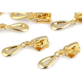 Zip Jezdec aretační 5mm ke kostěným zipům slza zlatá