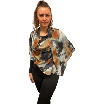 Šátek Dámský šátek 85 x 175 cm batika hnědo - černý
