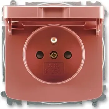 vypínač ABB Tango zásuvka s víčkem vřesová červená 6619A-A06397 R2 s clonkami (2CHA196397A4533)
