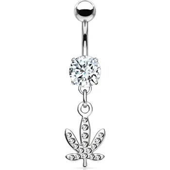 Piercing Šperky4U Piercing do pupíku - list marihuany - WP01130-C