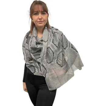 Šátek Dámský šátek 90 x 175 cm Ornaments 23-08 sv.šedý