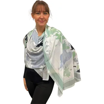 Šátek Dámský šátek 90 x 175 cm Barevný svět 23-06 Šedozelený