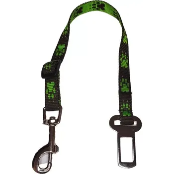 Vodítko pro psa Palkar bezpečnostní pás do auta pro malé psy 50 cm x 16 mm hnědo-zelená s tlapkami